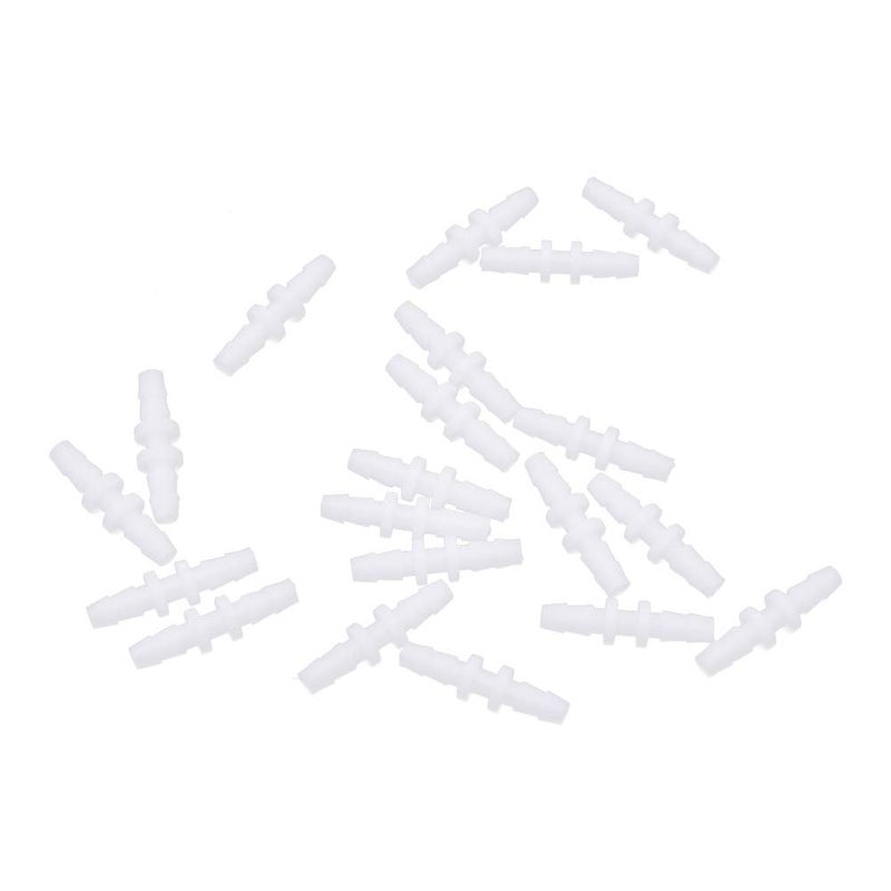 Treedix 20pcs Aquarium Air Valve Connector White Plastic Inline Tubing, Compatible with 2mm ID x 4mm OD Tube - Image 1